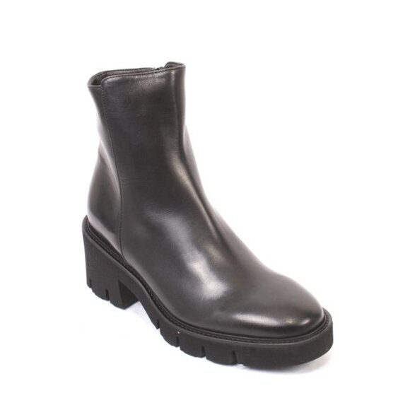Luca Grossi 3950 Black Leather Ankle Heel Boots - Picture 1 of 8